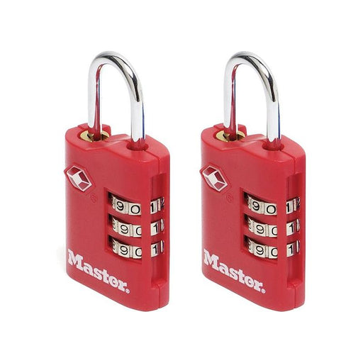 Master Lock TSA 3-Digit Combination Zinc 30mm Padlock x 2 Master Lock - Town Tools
