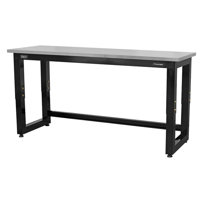 Sealey Steel Adjustable Workbench with Stainless Steel Worktop 1830mm Heavy-Duty Sealey - Town Tools 