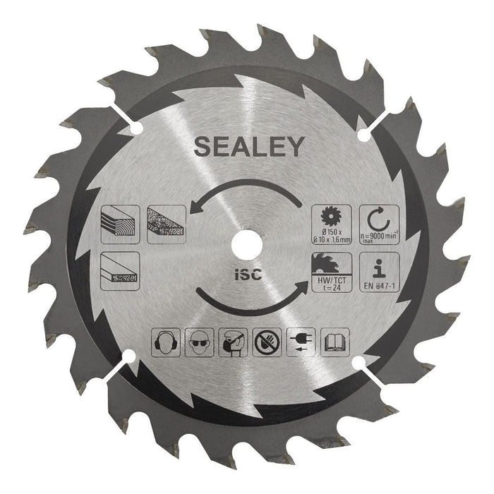 Sealey Cut-Off Saw Blade150 x 1.6mm/10mm 24tpu CP20VCS.03 Sealey - Town Tools 