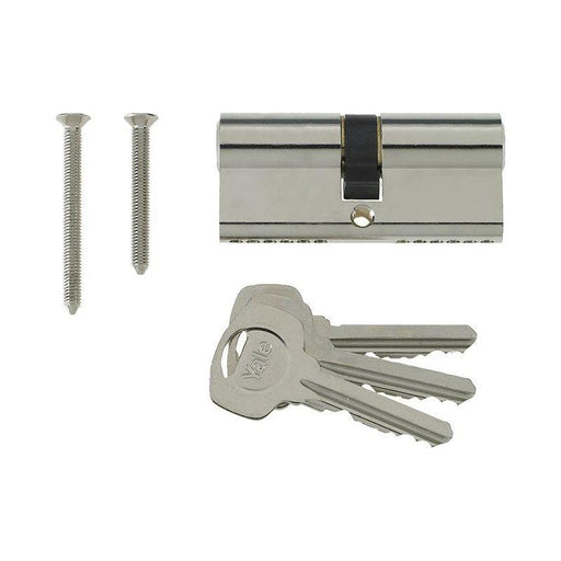 Yale Locks Euro Double Cylinder Kitemark 40 x 50 (100mm) Nickel Plated Visi Yale Locks - Town Tools