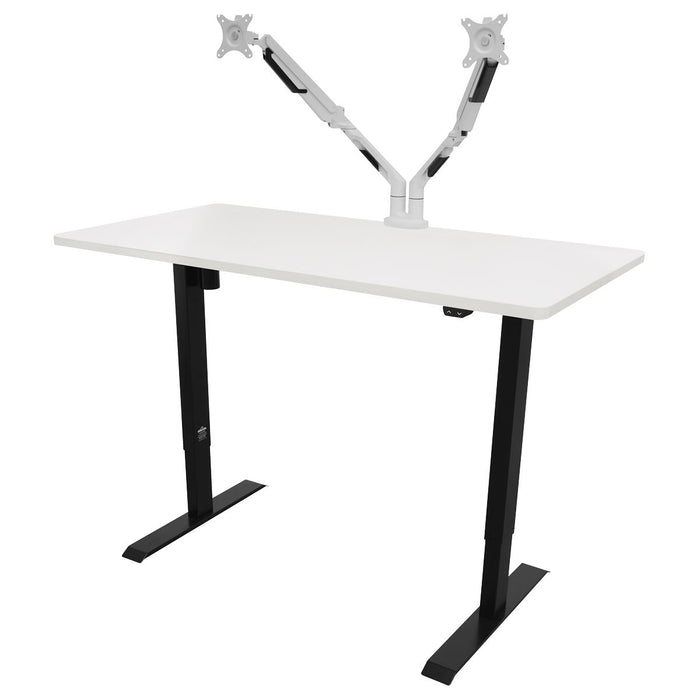 Dellonda Single Motor Adjustable-Height Electric Sit/Stand Desk - White Desktop