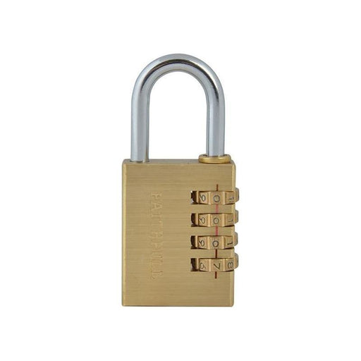 Faithfull Brass Combination Padlock 38mm Faithfull - Town Tools