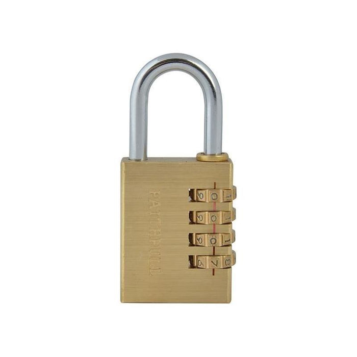 Faithfull Brass Combination Padlock 38mm Faithfull - Town Tools