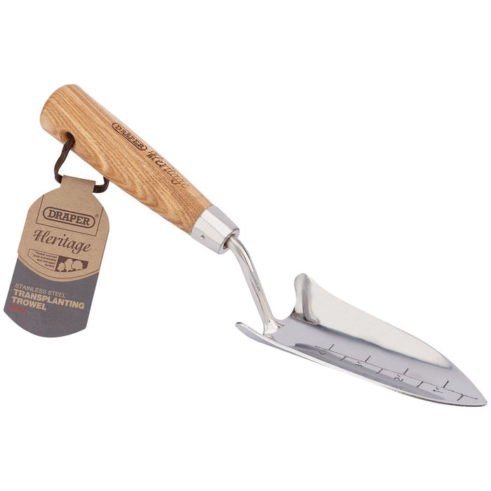 Draper Heritage Stainless Steel Transplanting Trowel with Ash Handle Draper - Town Tools 