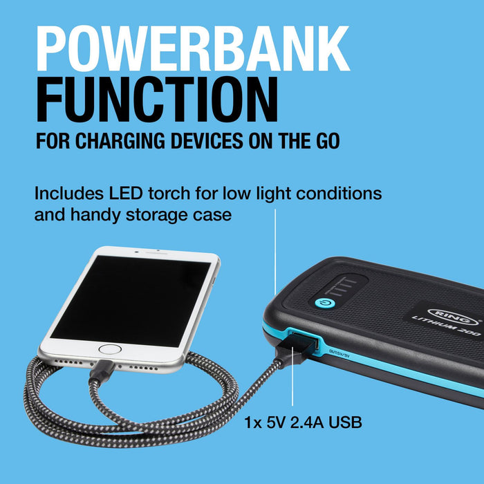 Ring RPPL200 Small Micro Car Battery Jump Starter Booster Pack Power Bank >2L