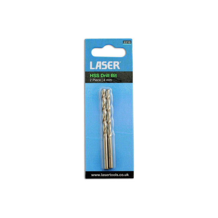 Laser HSS Drill Bit 4mm 2pc 2210 Laser - Town Tools 