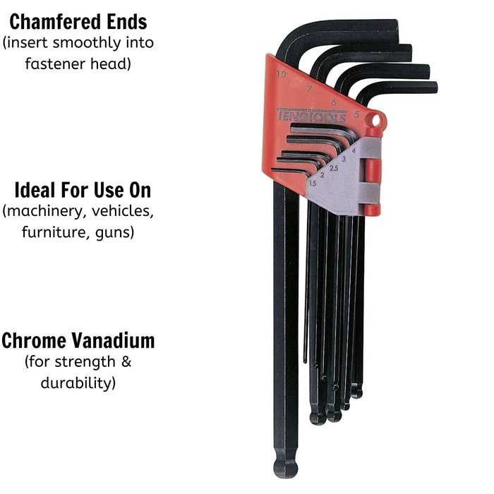 Teng Tools Ball Point Hex Key Set A 9 Pieces Teng Tools - Town Tools 