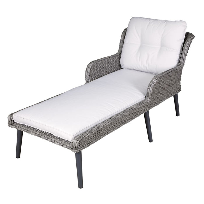 Dellonda Buxton Rattan Wicker Outdoor Sun Lounger DG74