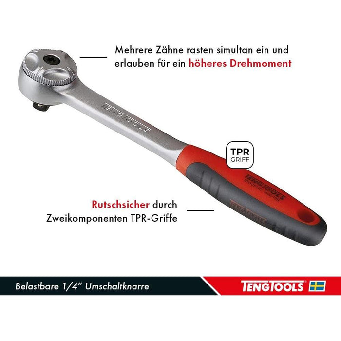 Teng Tools 1/4" Socket Set 6 pt TT1 35 Pieces Teng Tools - Town Tools 