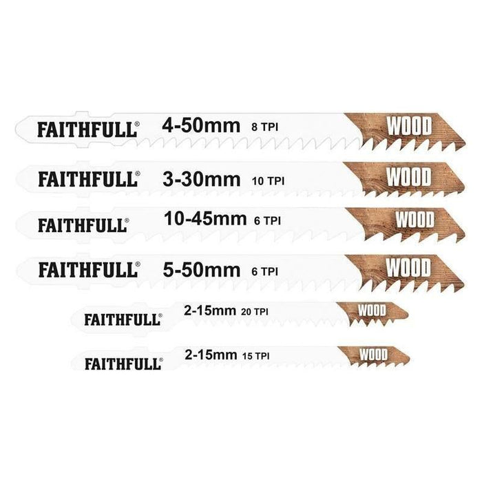 Faithfull Jigsaw Blade Set of 10 Assorted Faithfull - Town Tools