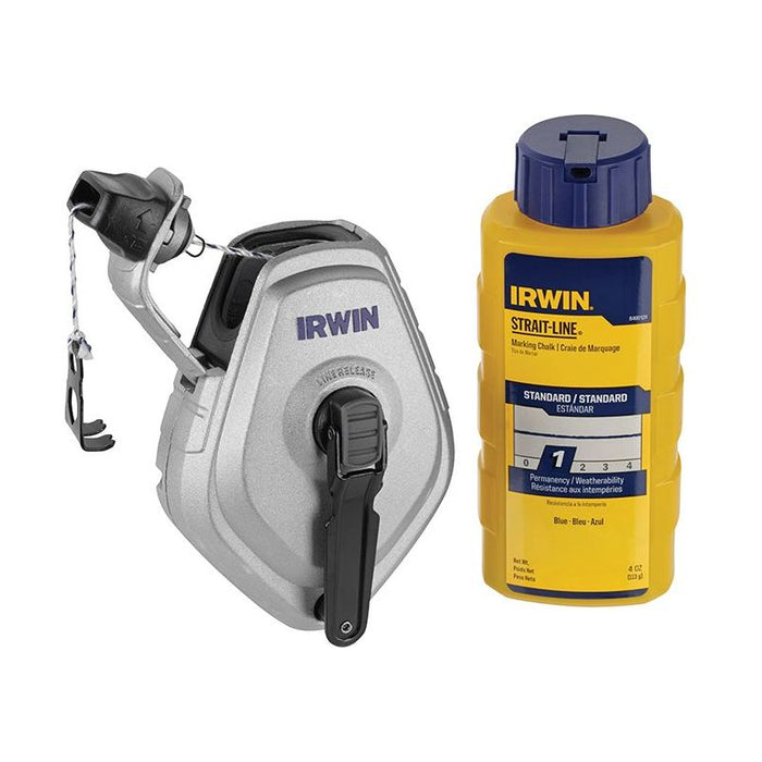 Irwin® Strait-Line® HPP Chalk Reel Set 30m & Blue Chalk 113g IRWIN® STRAIT-LINE® - Town Tools