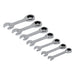 Silverline Stubby Ratchet Spanner Set 7pce 8 - 19mm Silverline - Town Tools 