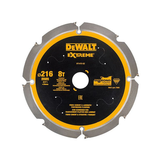 Dewalt Power Tools Extreme PCD Fibre Cement Saw Blade 216 x 30mm x 8T DeWALT Power Tools - Town Tools