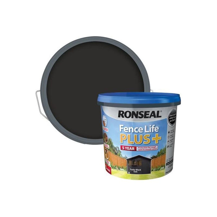 Ronseal Fence Life Plus+ Tudor Black Oak 5 litre Ronseal - Town Tools