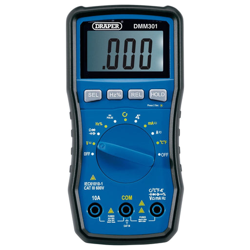 Draper Automotive Digital Multimeter, 1 x Temperature Probe, 1 x Inductive Clamp Draper - Town Tools 