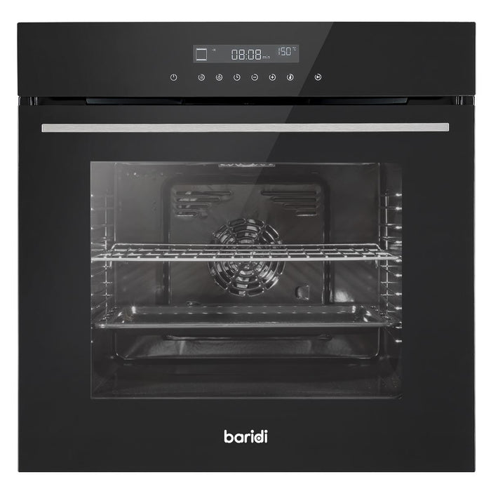 Baridi Integrated Fan-Assisted Electric Oven 60cm 72L Capacity - Black