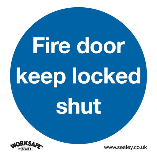 Sealey Mandatory Safety Sign Fire Door Keep Locked Shut Rigid Plastic Pack of 10 Sealey - Town Tools 