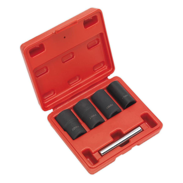 Sealey Locking Wheel Nut Removal Set 5pc 1/2"Sq Drive SX201 Sealey - Town Tools 