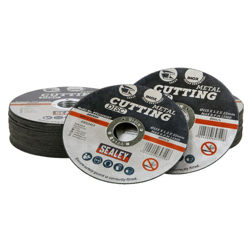 Sealey Cutting Disc115 x 1.2mm22mm Bore Pack of 50 PTC115CET50 Sealey - Town Tools 