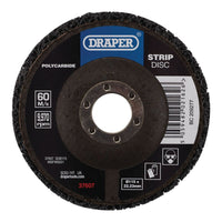 Draper Polycarbide Strip Disc, 115mm, 22.23mm, 180 Grit, Black 37607