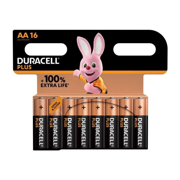 Duracell AA Cell +100% Plus Power Batteries (Pack 16) Duracell - Town Tools