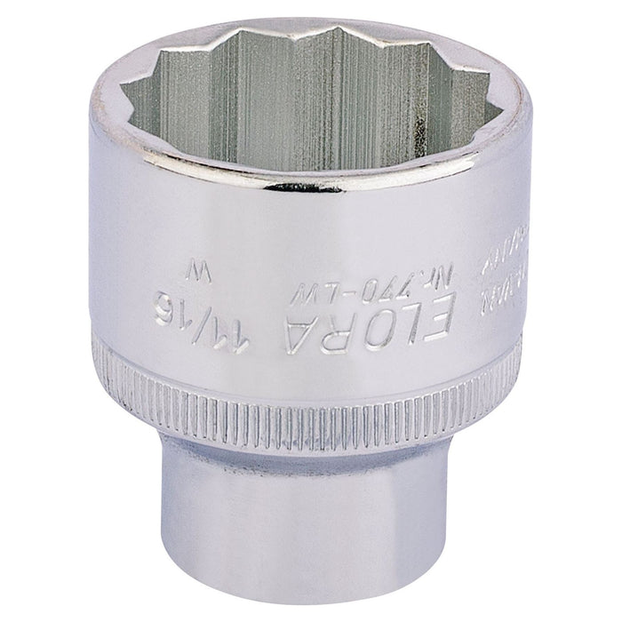 Draper Elora Whitworth Bi-Hexagon Socket, 1/2" Sq. Dr., 11/16" 24880 Draper - Town Tools 