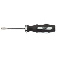 Draper 'Pound Thru' Plain Slot Soft Grip Screwdriver, 5.5 x 75mm 35176