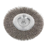Sealey Flat Wire Brush Stainless Steel 100mm with 6mm Shaft SFBS100
