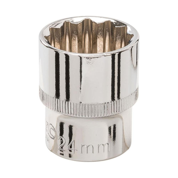 Silverline Socket 1/2" Drive 12pt Metric 24mm Silverline - Town Tools 