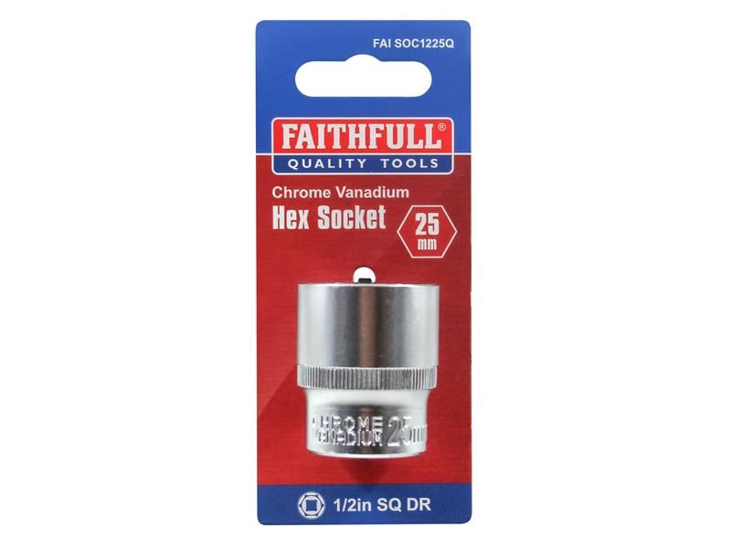 Faithfull Hex Socket 1/2in Drive 25mm Faithfull - Town Tools