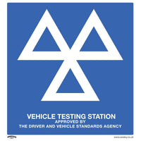 Sealey Warning Safety Sign MOT Testing Station Aluminium Composite SS51A1