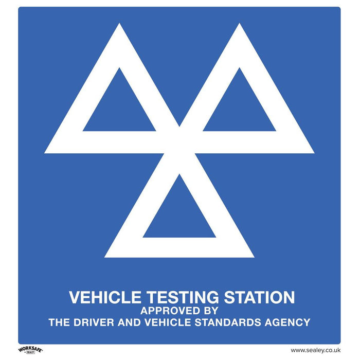 Sealey Warning Safety Sign MOT Testing Station Aluminium Composite SS51A1 Sealey - Town Tools 