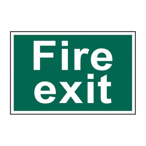 Scan Fire Exit Text Only - PVC Sign 300 x 200mm Scan - Town Tools