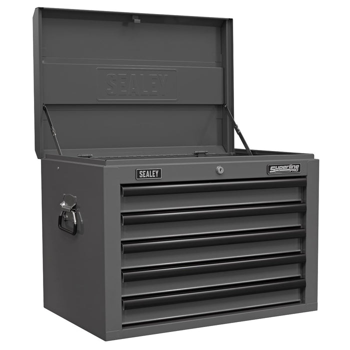 Superline Pro Superline PRO Topchest 5 Drawer - Grey/Black AP26059TG Superline Pro - Town Tools 