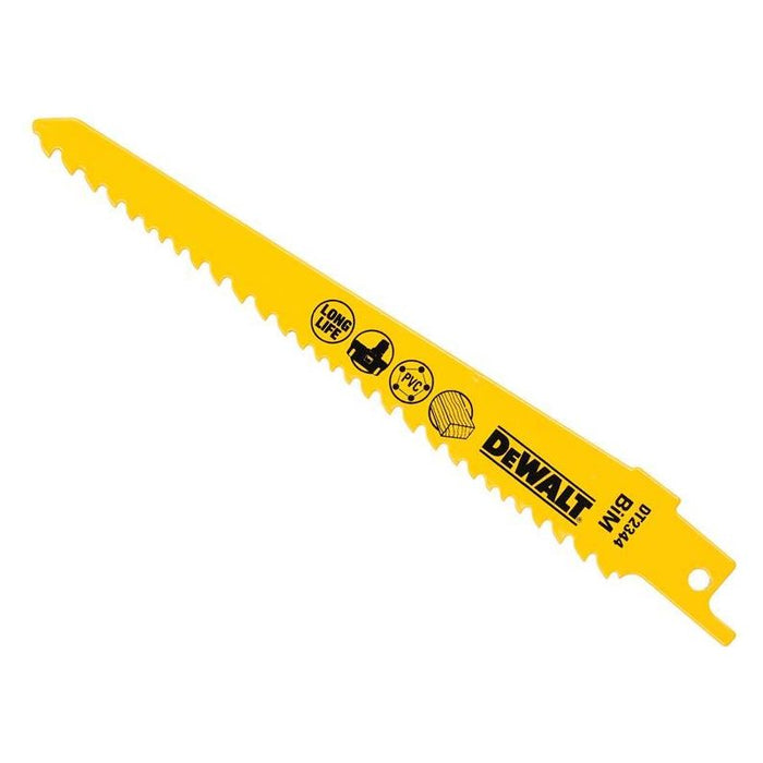 Dewalt Power Tools Bi-Metal Reciprocating Blade for Wood Cordless 152mm Pack of 5 DeWALT Power Tools - Town Tools