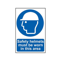 Scan Safety Helmets Must Be Worn in This Area - PVC Sign 200 x 300mm