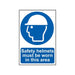 Scan Safety Helmets Must Be Worn in This Area - PVC Sign 200 x 300mm Scan - Town Tools