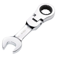 Draper HI-TORQ Metric Stubby Flexible Head Ratchet Combination Spanner, 15mm