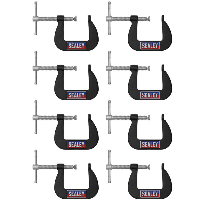 Sealey Junior C-Clamp Set 38mm x 38mm 8pc GCC03 Sealey - Town Tools 