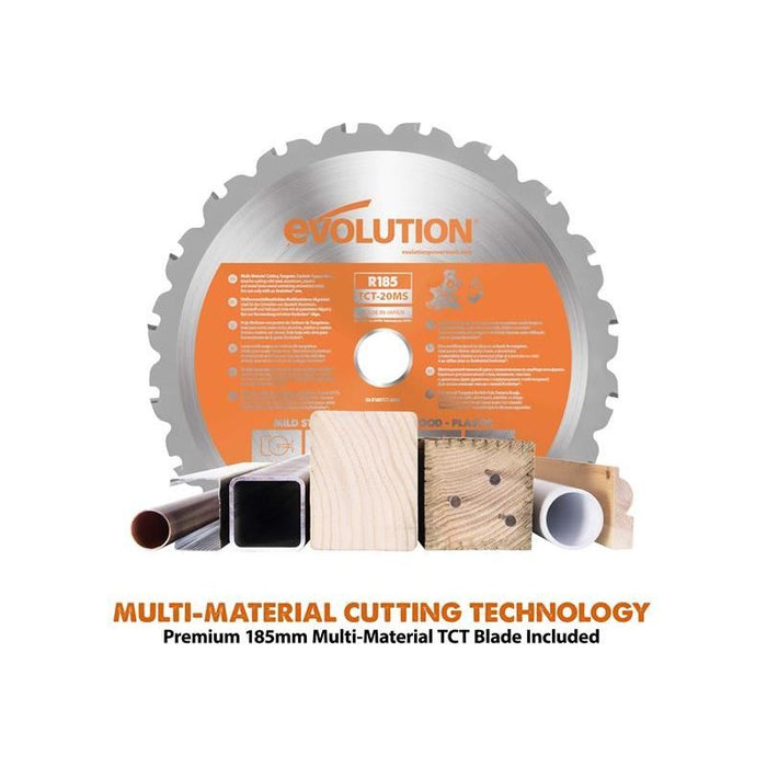 Evolution R185SMS-Li EXT Sliding Mitre Saw 18V 1 x 4.0Ah Li-ion Evolution - Town Tools