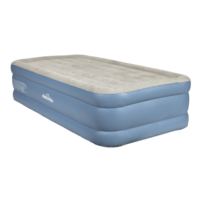 Dellonda Raised Air Bed with Built-in Electric Pump & Storage Bag - Single