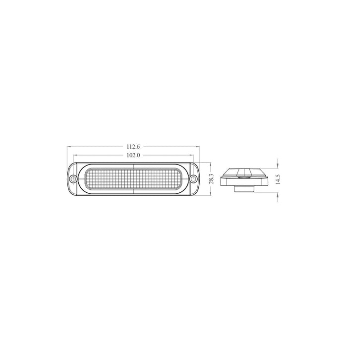 Ring Slimline Amber 4 LED Strobe - RCV2214 Ring Automotive - Town Tools 