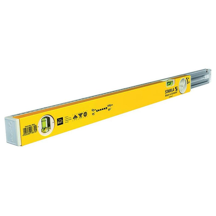 Stabila 80T Telescopic Spirit Level 2 Vials 63-105cm Stabila - Town Tools