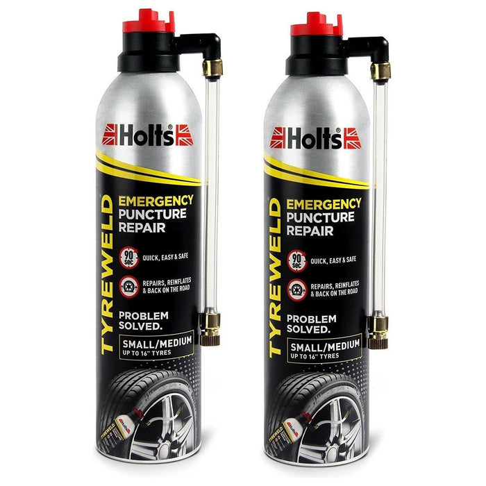 2x Holts Tyre Weld And Emergency Puncture Repair 400ml Holts - Town Tools 