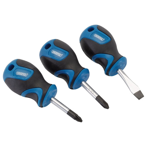 Draper Stubby Soft Grip Screwdriver Set (3 Piece) 32604 Draper - Town Tools 