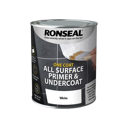 Ronseal One Coat All Surface Primer & Undercoat Interior White 750ml Ronseal - Town Tools