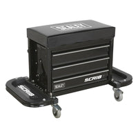 Sealey Mechanic's Utility Seat & Toolbox Black SCR18B