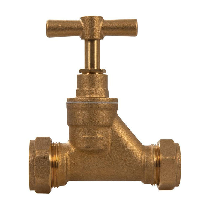 Plumbob Poly Stopcock 22mm Copper x 25mm MDPE Plumbob - Town Tools 