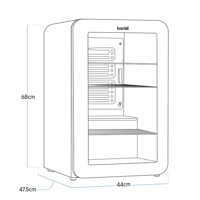 Baridi Retro Style Drinks/Beer & Wine Fridge 70L Capacity DH222