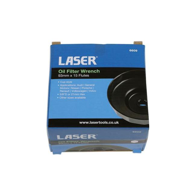Laser Oil Filter Wrench 3/8"D - 93mm x 15 Flutes 6609
